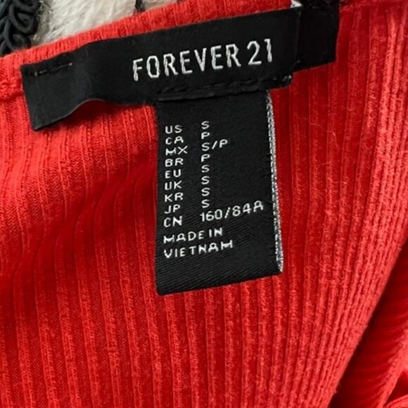 Red Ribbed Ruffle Strap Crop Tank Top | Stretch Knit Fitted Sleeveless Blouse - Picture 7 of 7